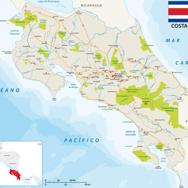 Map of Costa Rica