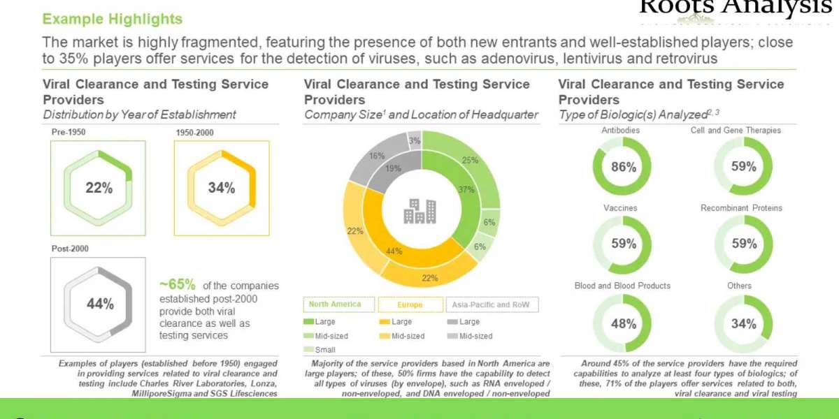 The viral clearance and testing services market is anticipated to grow at a CAGR of ~10% till 2035