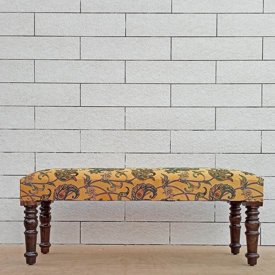 Buy Sarah Yellow Bench Online in India | The Home Dekor