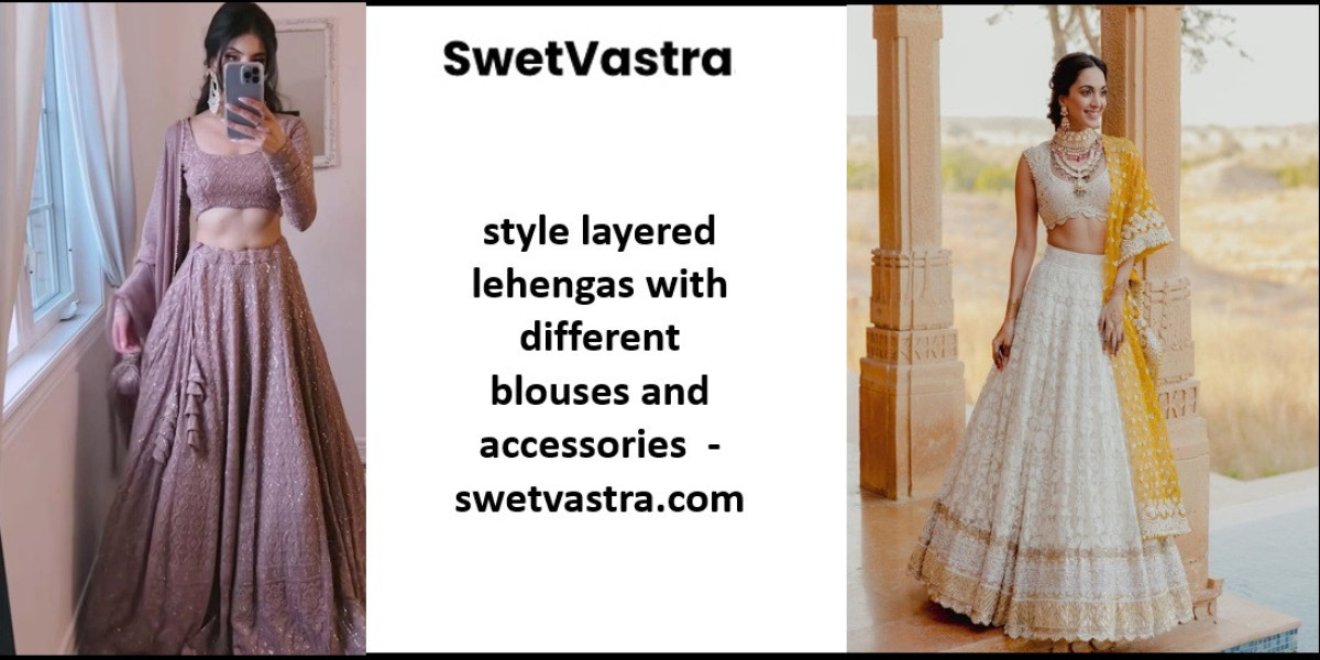 Style layered lehengas with different blouses and accessories - swetvastra.com
