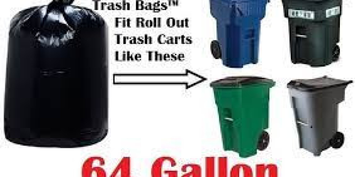 Durable 64 Gallon Trash Bags for Heavy Duty Waste Disposal
