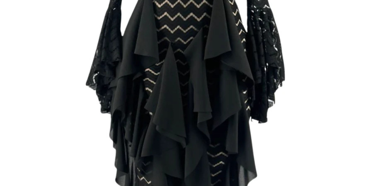 Unveiling Elegance: The Black Cascade Bodycon Dress