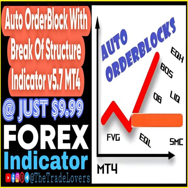 Auto Orderblock with Break of Structure IndC V5.7 (Works on Build 1421) | Forex MT4 Indicators - The Trade Lovers