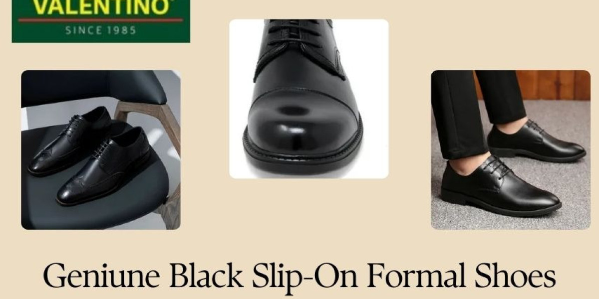 Geniune Black Slip-On Formal Shoes for Professionals