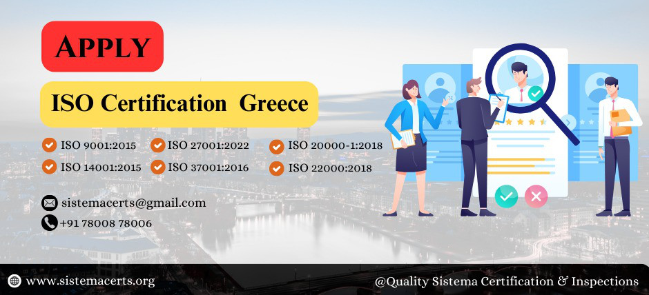 We offer ISO Certification in Greece . We offer ISO 27001, ISO 9001, ISO 45001, ISO 21001&etc.✅ Get ISO Certification in Greece @ best price.