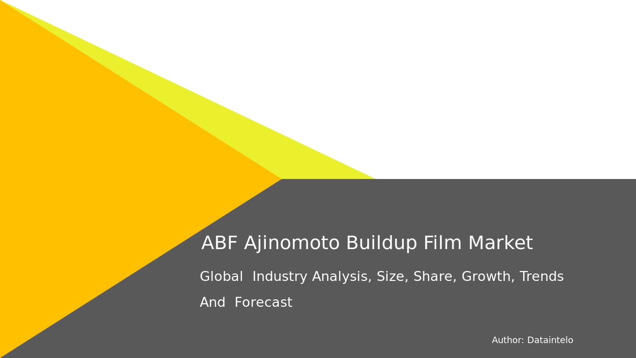 ABF (Ajinomoto Build-up Film) Market Report | Global Forecast From 2025 To 2033