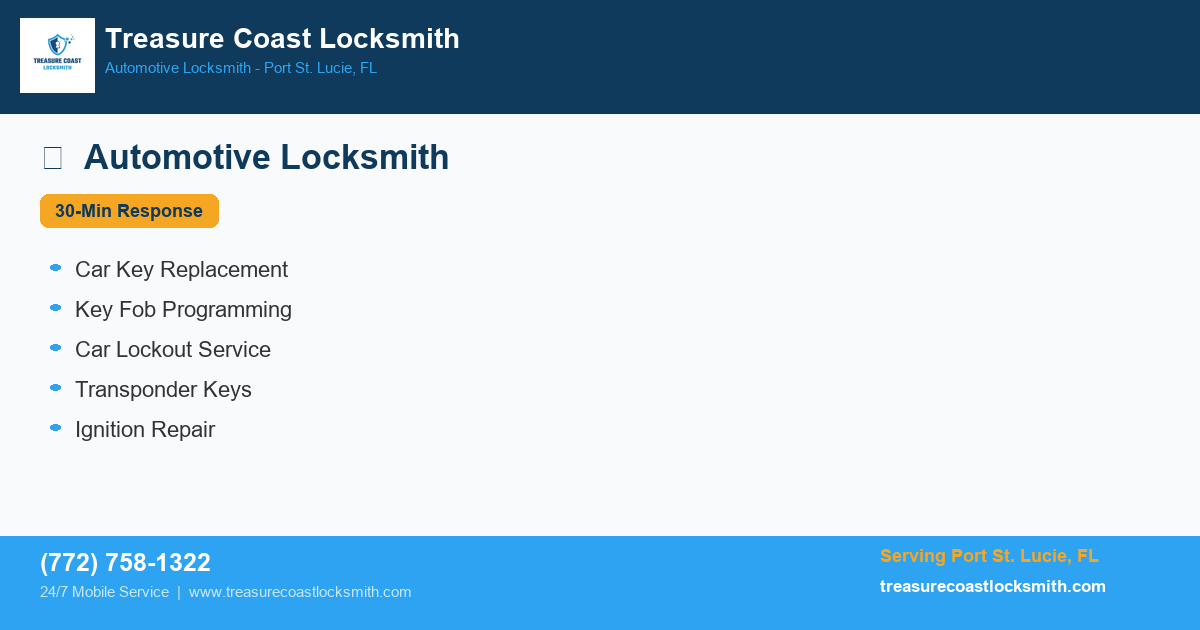 One Locksmith for Both Car and House in Port St Lucie infographic - Port St. Lucie FL