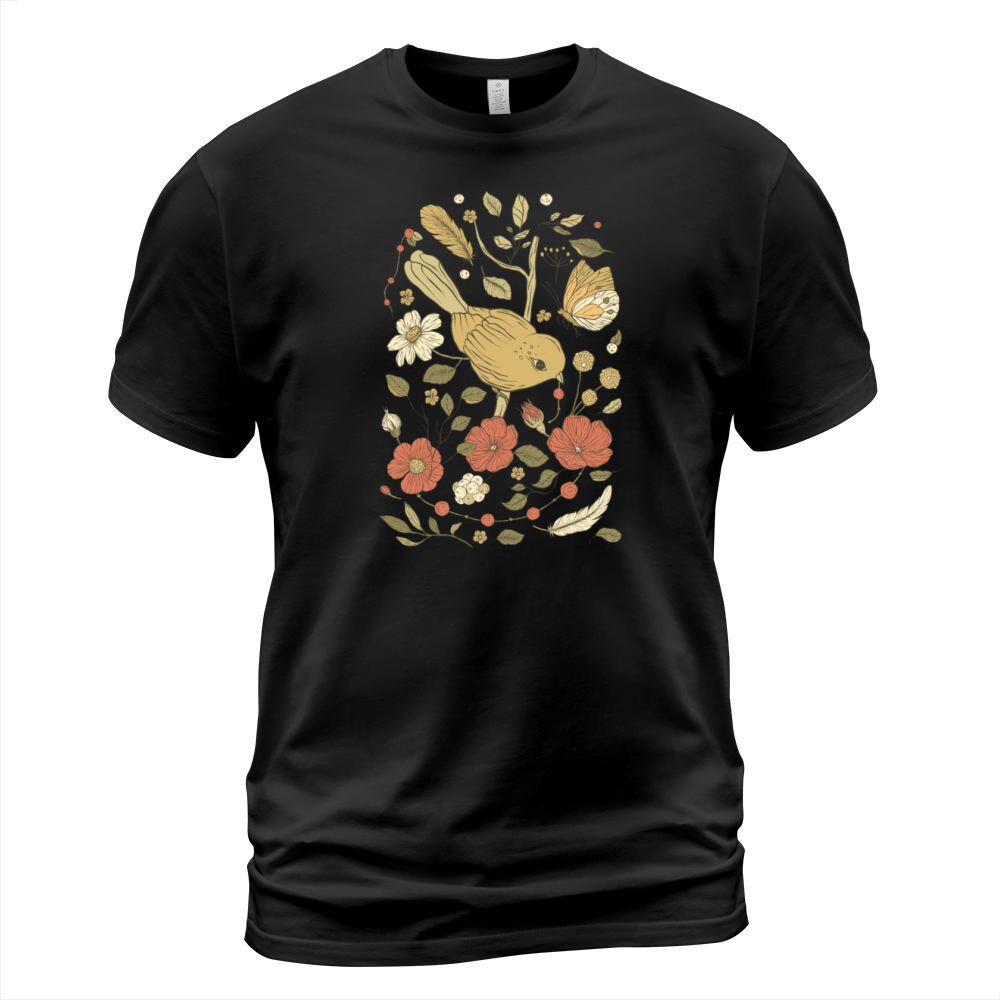 Beige Brown Bird Vintage T-Shirt T-Shirt Unisex
