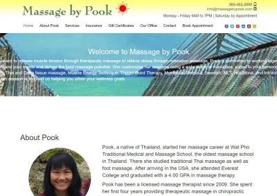 Massage By Pook Website – 2015