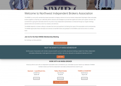 Northwest Independent Brokers Association Website – 2017