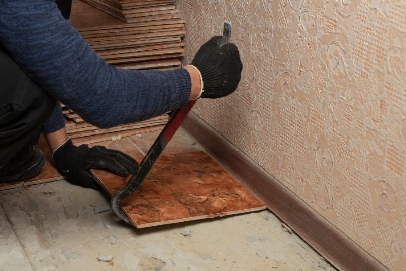 removal of tile floor