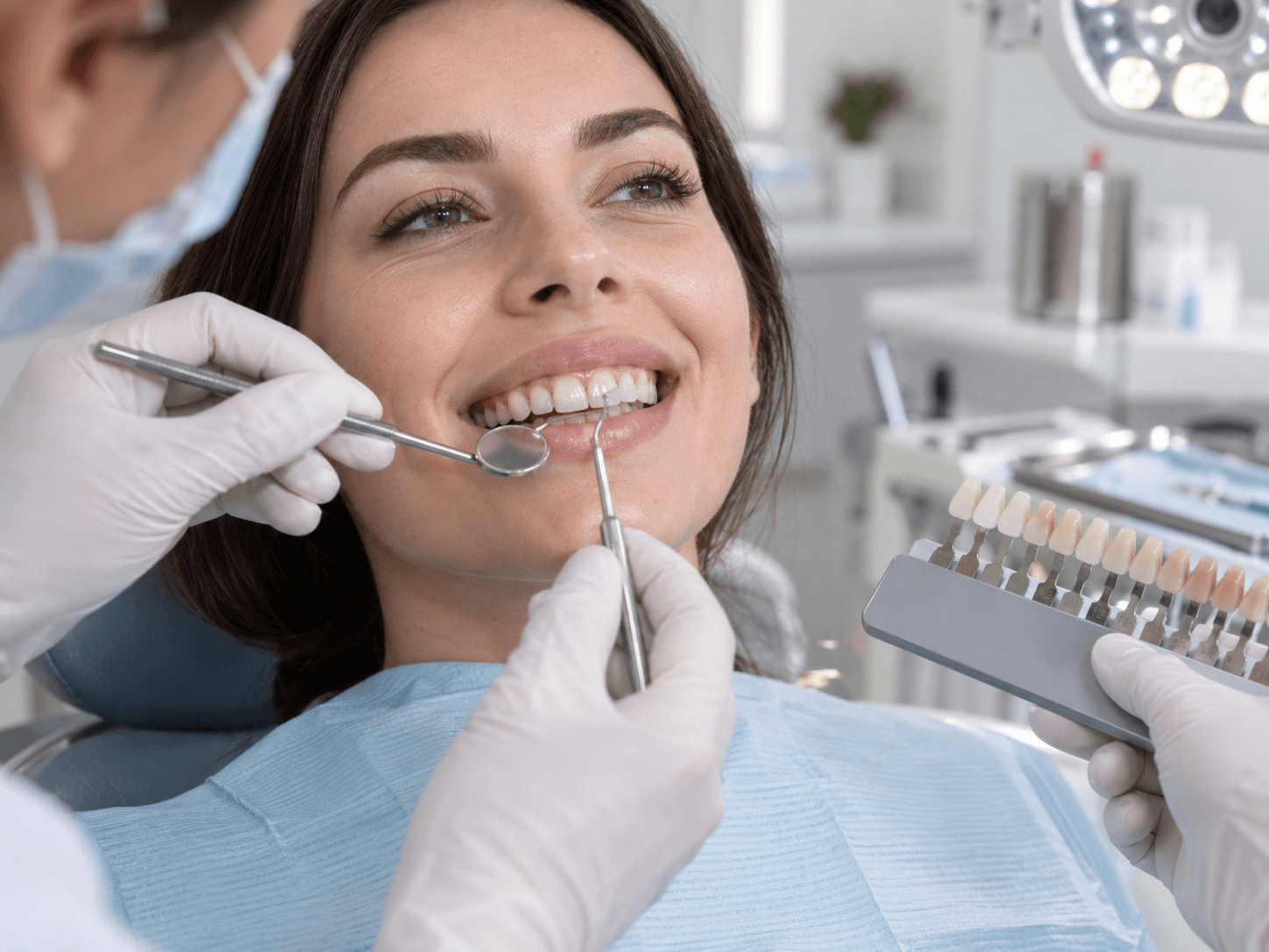 Dental consultation about extrinsic tooth staining from tea, coffee and other pigmented drinks