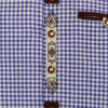 Men's Trachten Shirt with Embroidery Detail Red or Blue Check - Image 2
