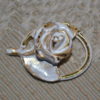 Dirndl Bodice Hooks Dimensional Rose Whitewashed Gold Set of Six - Image 2
