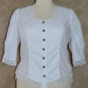 White cotton blouse with tone on tone embroidery details