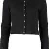 Ladies' Short Sweater Dimensional Diamond Pattern Black or Oatmeal