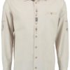 Men's Trachten Shirt with Metal Accents Taupe or Blue
