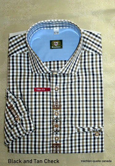 Men’s Trachten Shirt Two-Tone Check 4 Colour Choices Slim Fit ...