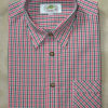 Men's Casual Shirt Red and Green Open Check