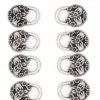 Dirndl Bodice Hooks Floral Circle Antique Silver