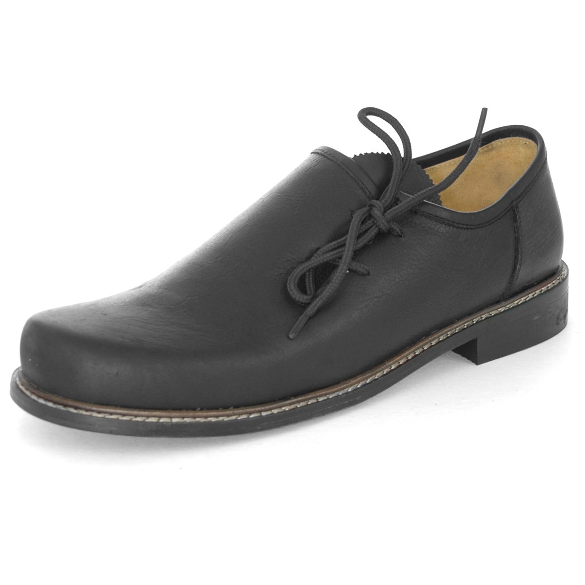 Shoes Men’s Trachten Haferlschuh Black with Leather Sole – Trachten-Quelle