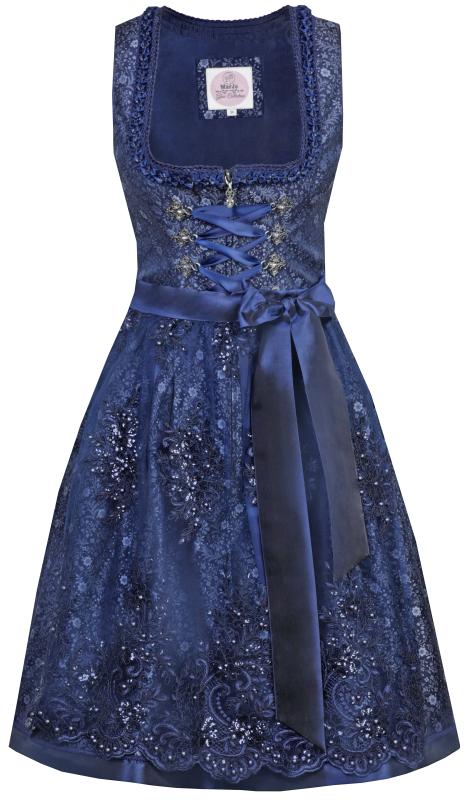 deep blue brocade dirndl with lace apron with navy sequins and pearls trim buy online from trachten-quelle in kitchener canada