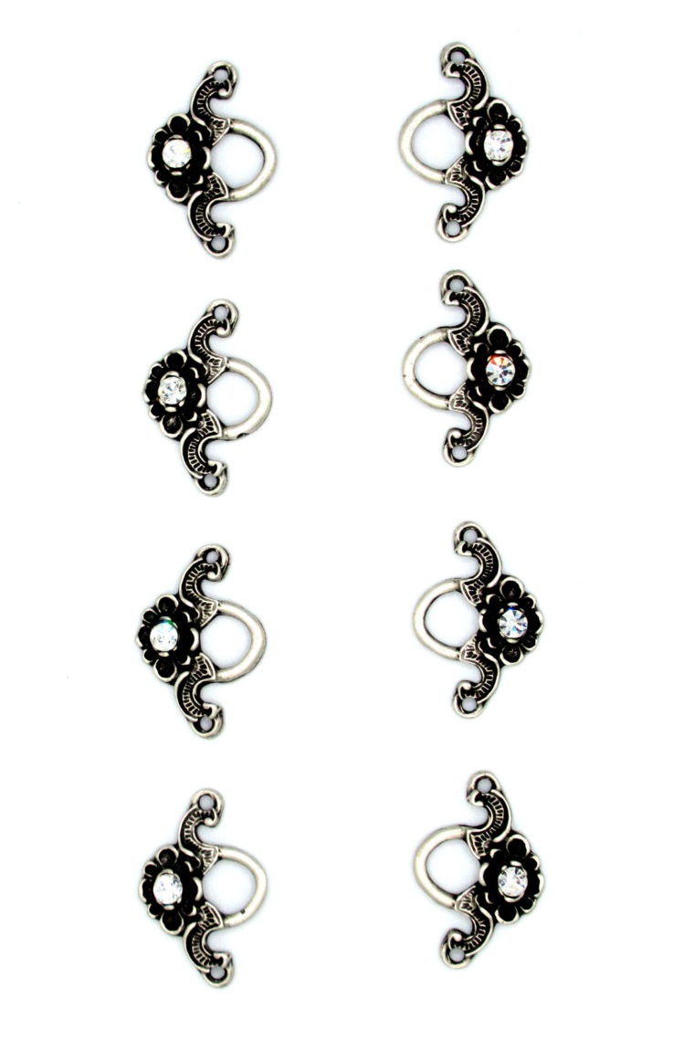 Dirndl Bodice Hooks Petite Posey with Clear Rhinestone TrachtenQuelle