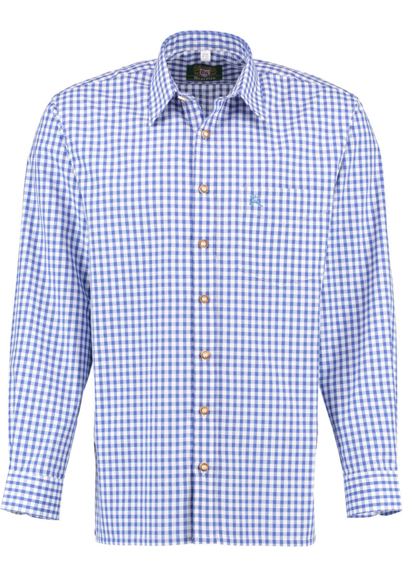Men’s Cotton Blend Checkered Shirt with Long Sleeves