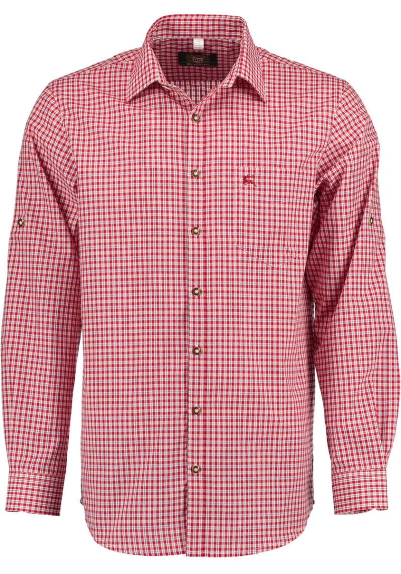 Men’s Trachten Shirt Mini-Plaid in Red, Blue, or Dark Green – Trachten ...