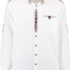 Men's Trachten Shirt White with Front Placket Embroidery