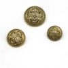 Buttons Brass with Crest in Three Sizes (Set of Five Buttons)