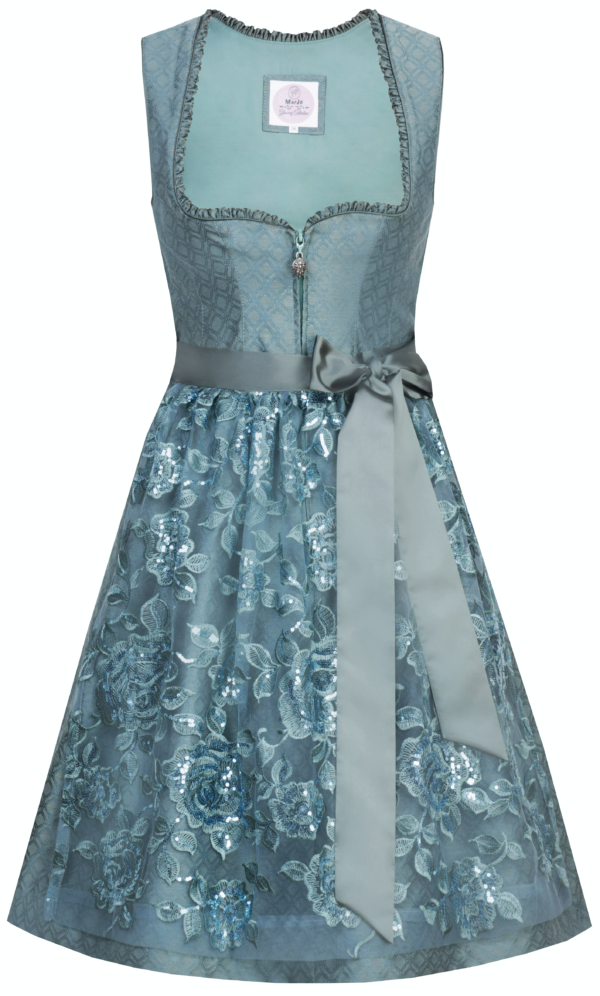 Dirndl Ampfing Capri Blue Knee Length by Marjo