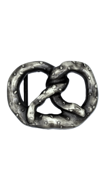 Belt Buckle Pretzel Antiqued Silver Finish