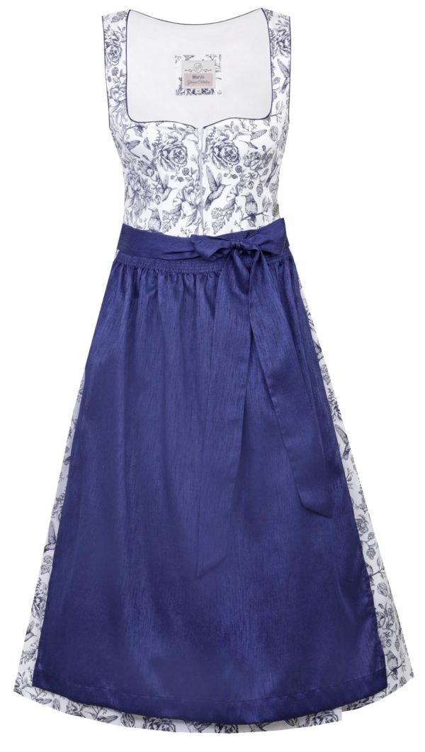 Dirndl Wildsteig Toile Print in Navy or Burgundy  by Marjo