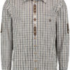 Men's Trachten Shirt Two-Tone Check Black and Taupe