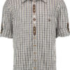 Men's Trachten Shirt Two-Tone Check Black and Taupe - Image 2