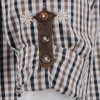 Men's Trachten Shirt Two-Tone Check Black and Taupe - Image 3