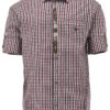 Men's Trachten Shirt Two-Tone Check Burgundy and Black