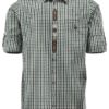 Men's Trachten Shirt Two-Tone Check Dark Green and Black