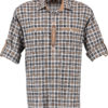 Men's Trachten Shirt Black Taupe Plaid with Placket Detail - Image 2