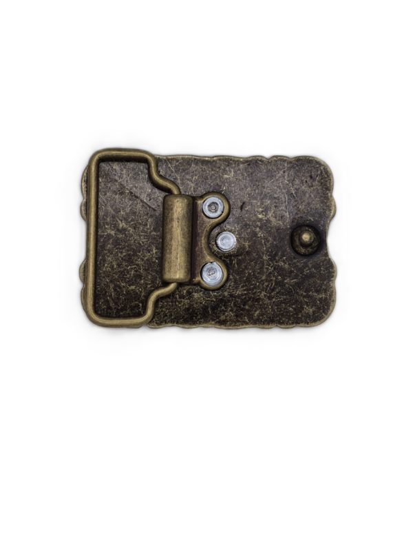 Belt Buckle Bronze with Antique Silver Boar Motif - Image 2