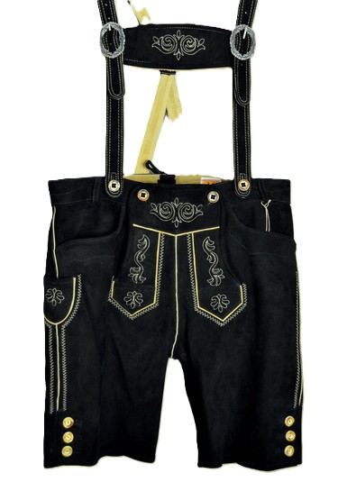 Lederhosen Luis Black Suede