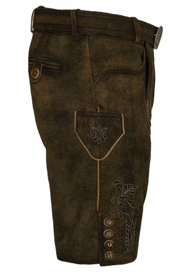 Men's Lederhosen Short Parsdorf Dark Brown - Image 2