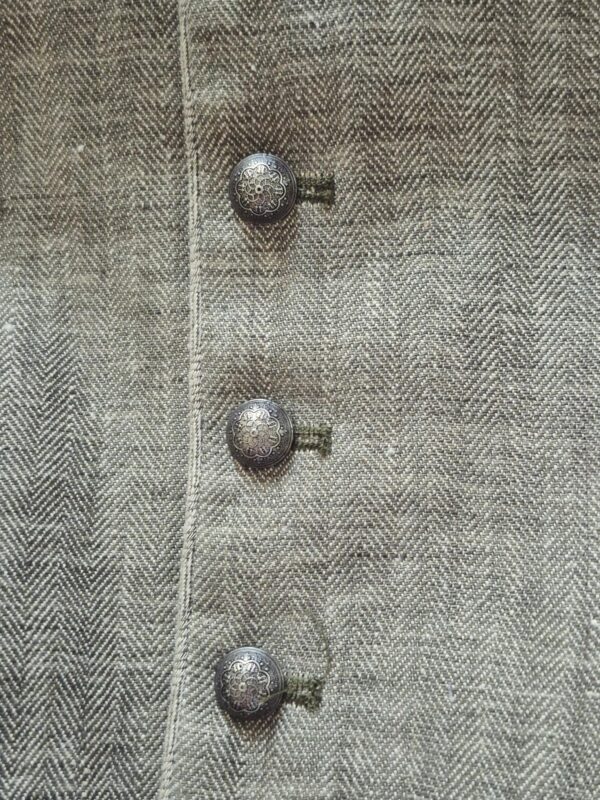 Men's Traditional Linen Vest Bennet Light Olive - Image 5