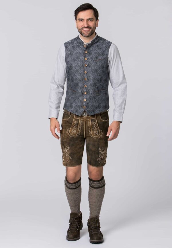 Men's Vest Christiano Grey-Blue Brocade - Image 4