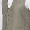 Men's Traditional Linen Vest Bennet Light Olive - Image 2