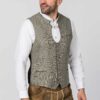 Men's Traditional Linen Vest Bennet Light Olive - Image 3