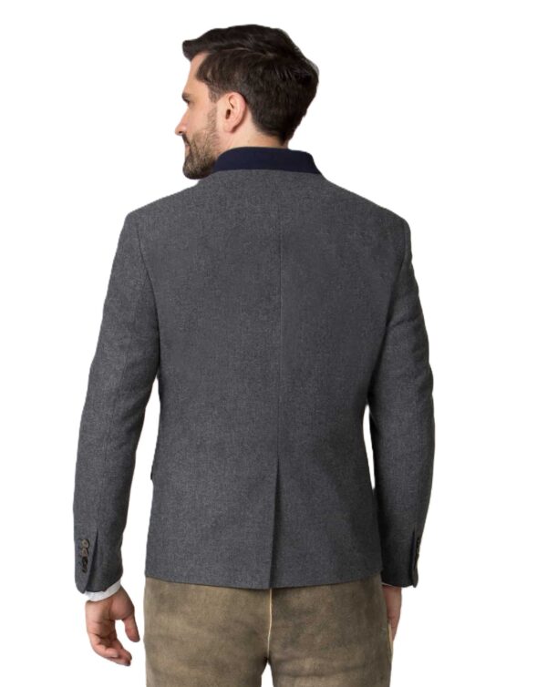 Men's Jacket Luciano Grey Navy with Tab Collar - Image 3