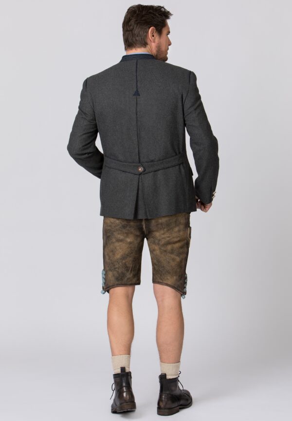 Men's Trachten Jacket Titus Grey with Blue - Image 4