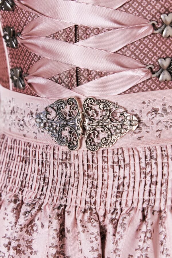 Dirndl Pink Antique Rose with Burgundy by Kruger - Image 3